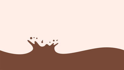 Minimalist Chocolate Splash Background. A minimalist vector illustration of a chocolate splash on a light beige background.