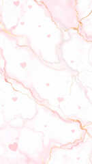 Valentine’s Marble Vector Background – Pink & Rose Gold Veins with Romantic Accents