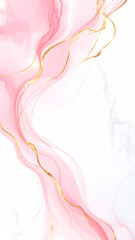 Fototapeta premium Valentine’s Marble Vector Background – Pink & Rose Gold Veins with Romantic Accents