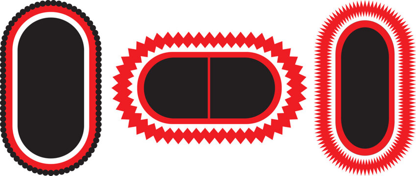 Set of calar postage stamp borders set vector wavy edge frame or shape Set of frames in shape of squares and rectangles of various sizes with zigzag edges Calarful Big Fames paurful