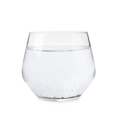 Glass with dirty water isolated on white