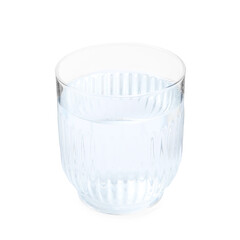 Glass with dirty water isolated on white