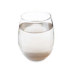 Glass with dirty water isolated on white
