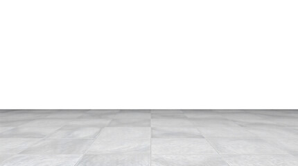 Grey tile floor isolated on transparent background