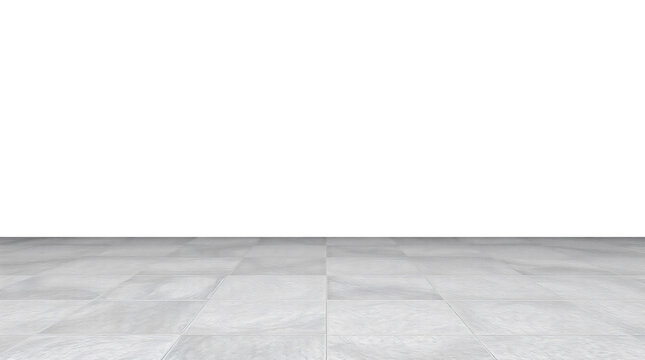 Grey tile floor isolated on transparent background