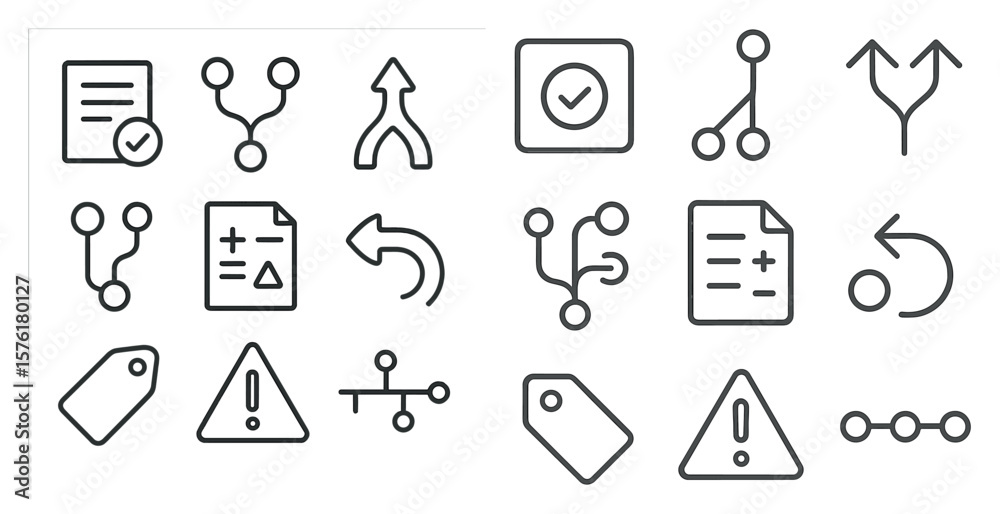 Fototapete set of icons with a variety of shapes and sizes. the icons include a check mark, a question mark, a 