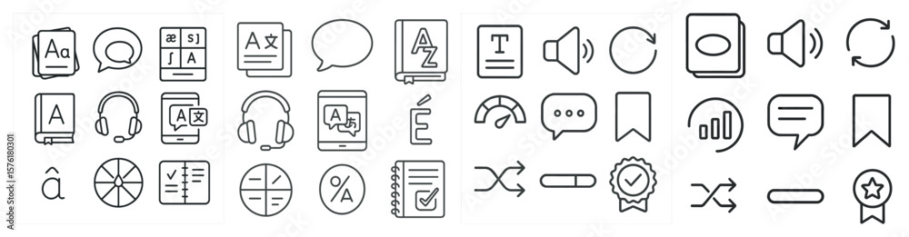 Fototapete collection of icons for various things like books, calculators, and clocks. the icons are all in a l