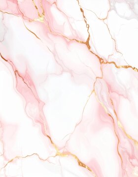 Valentine&rsquo;s Marble Vector Background &ndash; Pink & Rose Gold Veins with Romantic Accents