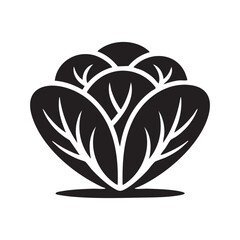 Simple Black And White Cabbage Icon Vector Illustration Isolated