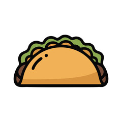 Tasty Taco Graphic With Modern Outline Style Illustration