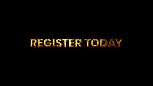 Register Today — Urgent Golden Text Reveal Animation for Enrollment Campaigns in 4K