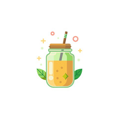 Mason Jar Smoothie with Reusable Straw Icon
