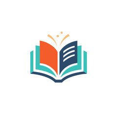 Minimal Open Book with Pages Visible