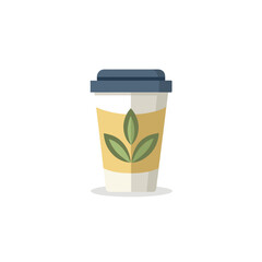 Metal Bamboo Cup Minimal Leaf Reusable Design  