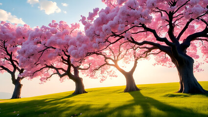 Obraz premium Sakura Dreams – Cherry blossom trees in full bloom