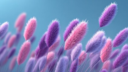 Fluffy, vibrant flowers in shades of pink and purple.