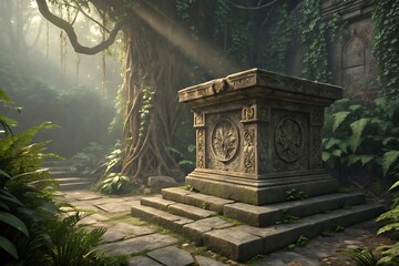 Obraz premium Free photo podium, natural pedestal stage, product showcase background.