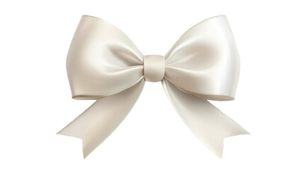 Naklejka premium Elegant white bow with soft ribbon folds and simple design on white background 