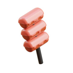 red and pink teokbokki3d icon Illustration