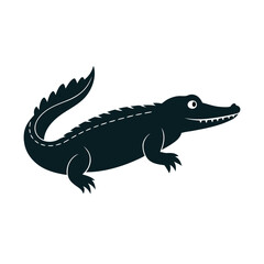 Crocodile Silhouette Vector Icon