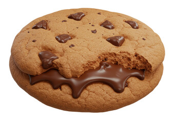 Isolated Double Chocolate Chip Cookie with Molten Filling