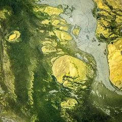 Fotobehang Goud Geel vue aériennes Salins du Midi en France  © Francois