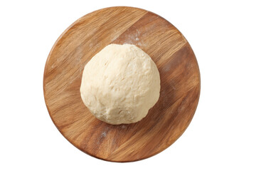 Dough on Wooden Board: A fresh ball of dough rests on a rustic wooden board, ready for shaping and baking, symbolizing the art of home-cooked meals and culinary delight.