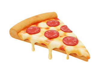 Isolated Pepperoni Pizza Slice