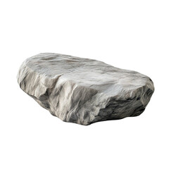 A Grey Rock Formation Isolated on White Background Nature's Stillness Raw Texture and Simple Beauty