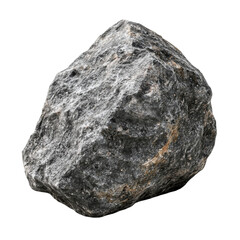 A Gray Boulder Isolated on White Background Rugged Texture and Shape