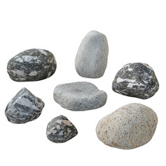 Smooth gray and speckled stones serene nature scene