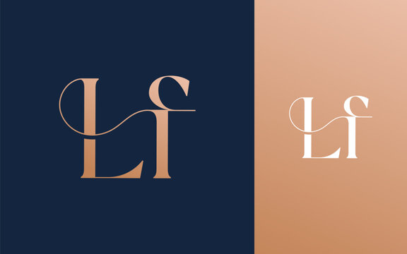 Initial letter LF FL logo design vector illustration for couple, wedding, and business