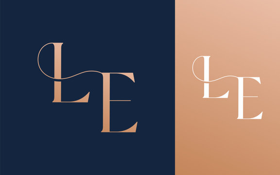 Initial letter LE EL logo design vector illustration for couple, wedding, and business