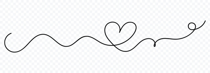 One line love vector.. Heart icon drawn with one line. Minimal continuous hand drawn love symbol. Vector illustration.
