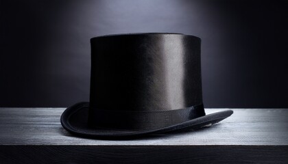 black top hat on dark background