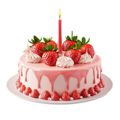 Delicious Strawberry Cake Birthday Delight Sweet Celebration