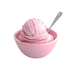 Delicious Pink Ice Cream Scoop in Bowl Sweet Treat Delightful Dessert