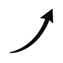 Black Upward Graph Arrow Vector Growth Chart Icon for Business, Finance, and Analytics