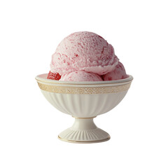 Delicious Strawberry Ice Cream in Elegant Bowl Sweet Treat Delightful Dessert