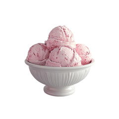 Delicious pink ice cream scoops in a white bowl a sweet treat indulgence