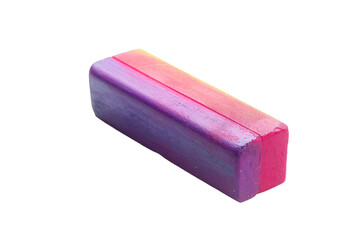School eraser isolated clearly on transparent background in sharp detail