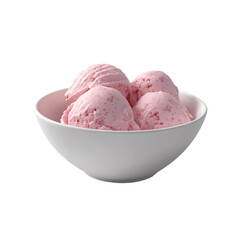Delicious Pink Ice Cream Scoops in Bowl Sweet Treat Refreshing Dessert