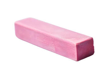 Single rubber eraser close-up on a transparent background display