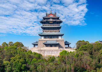 Renhuang Pavilion on Renhuang Mountain, Huzhou, Zhejiang, China