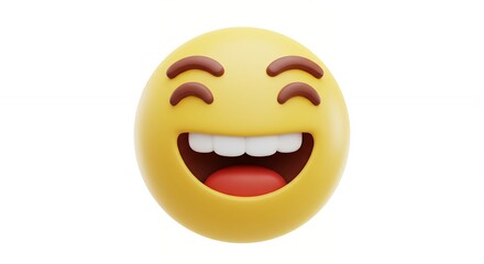 Fototapeta premium Cheerful smiling emoji illustration