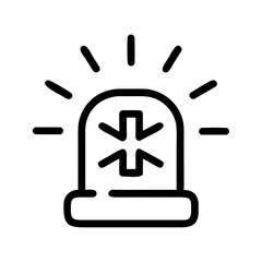 Obraz premium Medical healthcare line icon set. Vector pictograms of stethoscope, thermometer, syringe, pill, medicine, emergency, cross, heart, blood test, ambulance, bed, telehealth