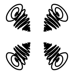 Doodle line art inspired by curly hari and storm illustration icon that can be used for sticker, book, mandala, scrapbook, icon, decorative, etc. with aesthetic colorful black color