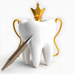 Dental Tooth with Trophy Pen Tool Created Clipping Path Included in JPEG Easy to Composite
