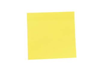 Isolated Yellow Sticky Note, Leaving Important Message