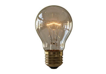 Isolated Classic Incandescent Light Bulb with Glowing Filament